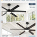 60 in. Ceiling Fan with Lights and Remote, Reversible Black Outdoor Ceiling Fans for Patio-5-ErisView