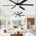 60 in. Ceiling Fan with Lights and Remote, Reversible Black Outdoor Ceiling Fans for Patio-7-ErisView