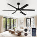60 in. Ceiling Fan with Lights and Remote, Reversible Black Outdoor Ceiling Fans for Patio-1-ErisView
