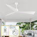 60 in. Ceiling Fan with Remote Control, White Modern Outdoor Ceiling Fans for Patio, Indoor Ceiling Fan for Bedroom Living Room-4-ErisView