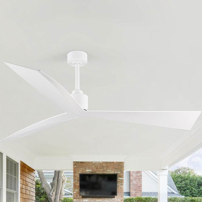 60 in. Ceiling Fan with Remote Control, White Modern Outdoor Ceiling Fans for Patio, Indoor Ceiling Fan for Bedroom Living Room-1-ErisView