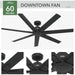 60 in. Ceiling Fan without Light, Matte Black Ceiling Fan, Hugger Ceiling Fans-2-ErisView