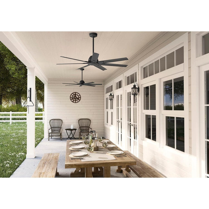60 in. Ceiling Fan without Light, Matte Black Ceiling Fan, Hugger Ceiling Fans-3-ErisView