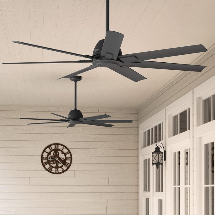 60 in. Ceiling Fan without Light, Matte Black Ceiling Fan, Hugger Ceiling Fans-4-ErisView
