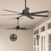 60 in. Ceiling Fan without Light, Matte Black Ceiling Fan, Hugger Ceiling Fans-4-ErisView