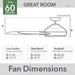 60 in. Ceiling Fan without Light, Matte Black Ceiling Fan, Hugger Ceiling Fans-6-ErisView