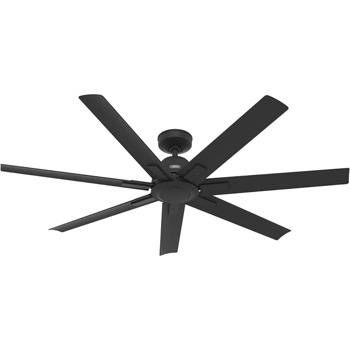 60 in. Ceiling Fan without Light, Matte Black Ceiling Fan, Hugger Ceiling Fans-1-ErisView