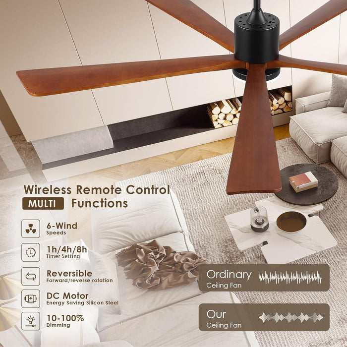 60 in. Ceiling Fans without Lights, Flush Mount Reversible Ceiling Fan NO Light for Indoor Bedroom, Outdoor Backyard Covered Ceiling Fan -11-ErisView