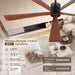 60 in. Ceiling Fans without Lights, Flush Mount Reversible Ceiling Fan NO Light for Indoor Bedroom, Outdoor Backyard Covered Ceiling Fan -11-ErisView
