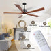 60 in. Ceiling Fans without Lights, Flush Mount Reversible Ceiling Fan NO Light for Indoor Bedroom, Outdoor Backyard Covered Ceiling Fan -12-ErisView