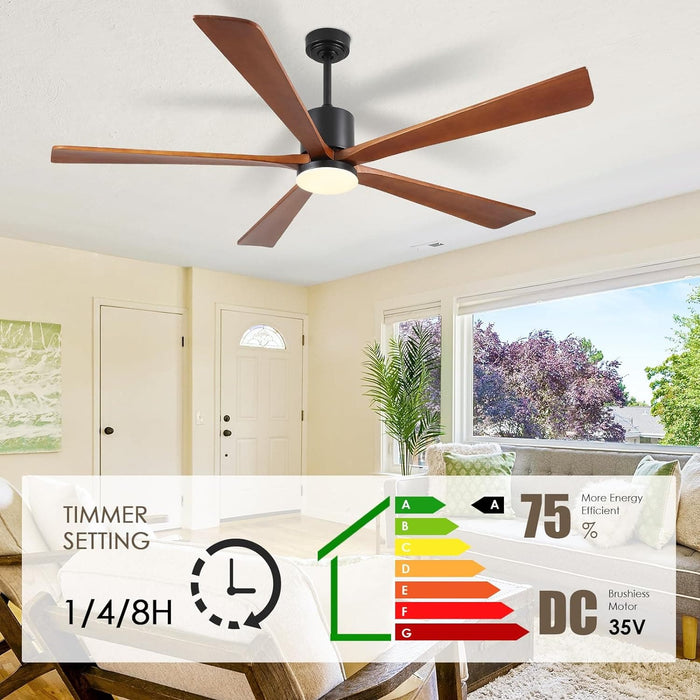 60 in. Ceiling Fans without Lights, Flush Mount Reversible Ceiling Fan NO Light for Indoor Bedroom, Outdoor Backyard Covered Ceiling Fan -13-ErisView