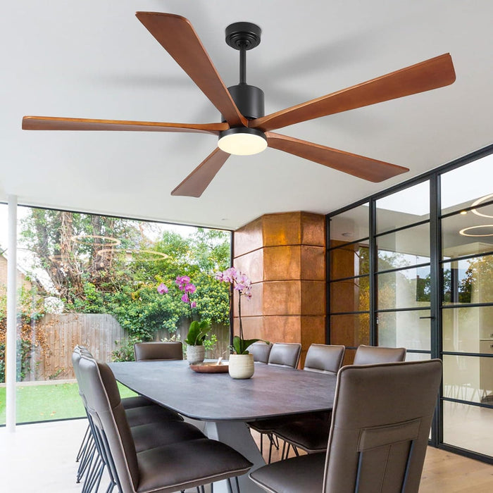60 in. Ceiling Fans without Lights, Flush Mount Reversible Ceiling Fan NO Light for Indoor Bedroom, Outdoor Backyard Covered Ceiling Fan -18-ErisView