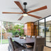 60 in. Ceiling Fans without Lights, Flush Mount Reversible Ceiling Fan NO Light for Indoor Bedroom, Outdoor Backyard Covered Ceiling Fan -18-ErisView