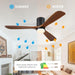 60 in. Ceiling Fans without Lights, Flush Mount Reversible Ceiling Fan NO Light for Indoor Bedroom, Outdoor Backyard Covered Ceiling Fan -20-ErisView