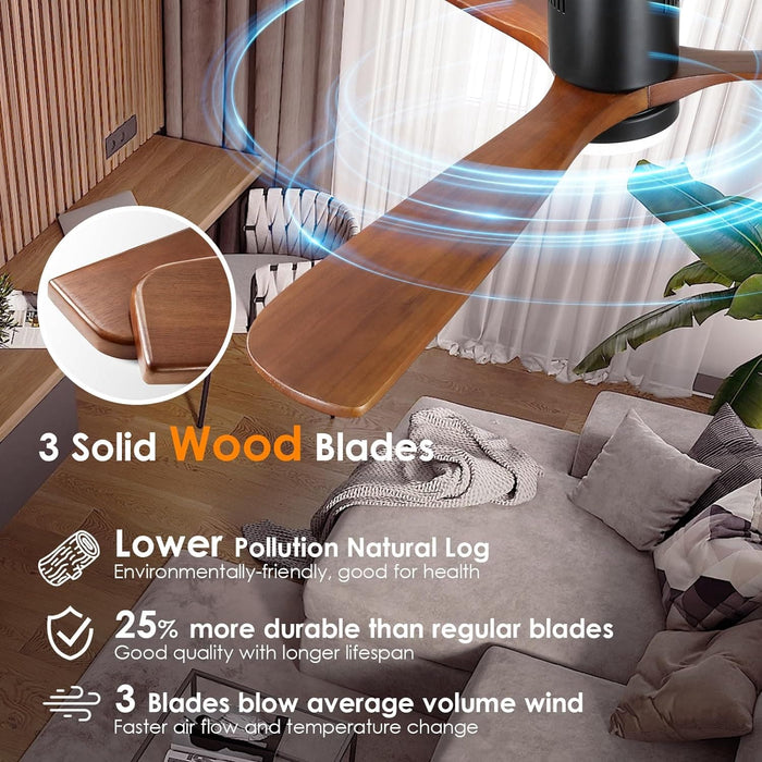 60 in. Ceiling Fans without Lights, Flush Mount Reversible Ceiling Fan NO Light for Indoor Bedroom, Outdoor Backyard Covered Ceiling Fan -22-ErisView