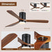 60 in. Ceiling Fans without Lights, Flush Mount Reversible Ceiling Fan NO Light for Indoor Bedroom, Outdoor Backyard Covered Ceiling Fan -25-ErisView