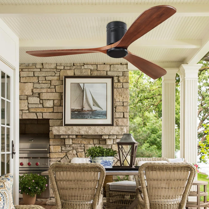 60 in. Ceiling Fans without Lights, Flush Mount Reversible Ceiling Fan NO Light for Indoor Bedroom, Outdoor Backyard Covered Ceiling Fan -2-ErisView