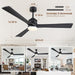 60 in. Ceiling Fans without Lights, Flush Mount Reversible Ceiling Fan NO Light for Indoor Bedroom, Outdoor Backyard Covered Ceiling Fan -32-ErisView
