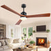 60 in. Ceiling Fans without Lights, Flush Mount Reversible Ceiling Fan NO Light for Indoor Bedroom, Outdoor Backyard Covered Ceiling Fan -36-ErisView