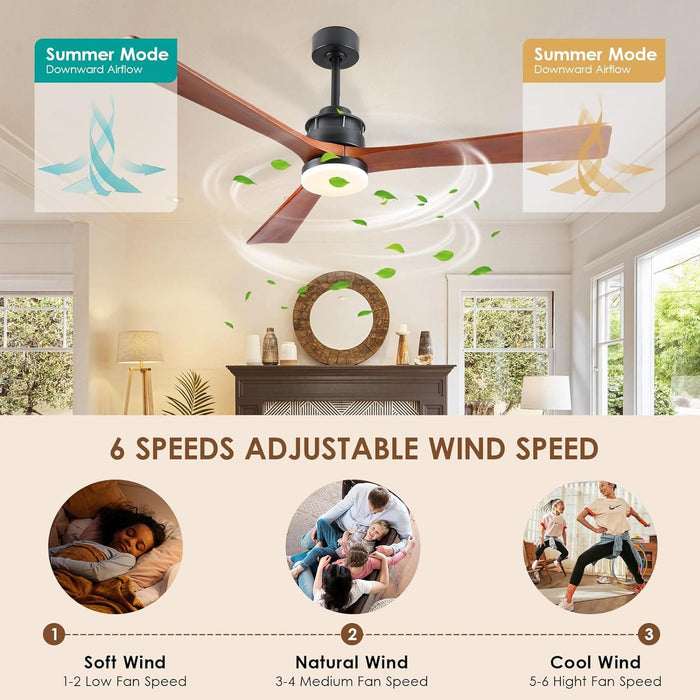 60 in. Ceiling Fans without Lights, Flush Mount Reversible Ceiling Fan NO Light for Indoor Bedroom, Outdoor Backyard Covered Ceiling Fan -39-ErisView