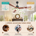 60 in. Ceiling Fans without Lights, Flush Mount Reversible Ceiling Fan NO Light for Indoor Bedroom, Outdoor Backyard Covered Ceiling Fan -39-ErisView
