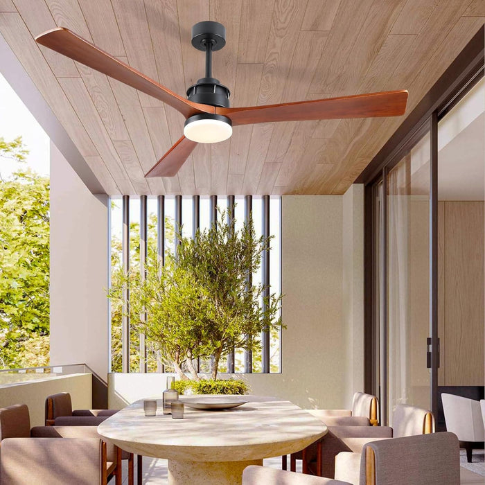60 in. Ceiling Fans without Lights, Flush Mount Reversible Ceiling Fan NO Light for Indoor Bedroom, Outdoor Backyard Covered Ceiling Fan -44-ErisView