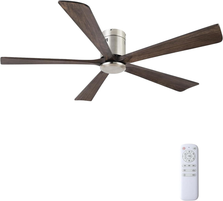60 in. Ceiling Fans without Lights, Flush Mount Reversible Ceiling Fan NO Light for Indoor Bedroom, Outdoor Backyard Covered Ceiling Fan -45-ErisView