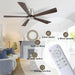 60 in. Ceiling Fans without Lights, Flush Mount Reversible Ceiling Fan NO Light for Indoor Bedroom, Outdoor Backyard Covered Ceiling Fan -46-ErisView