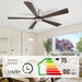 60 in. Ceiling Fans without Lights, Flush Mount Reversible Ceiling Fan NO Light for Indoor Bedroom, Outdoor Backyard Covered Ceiling Fan -49-ErisView