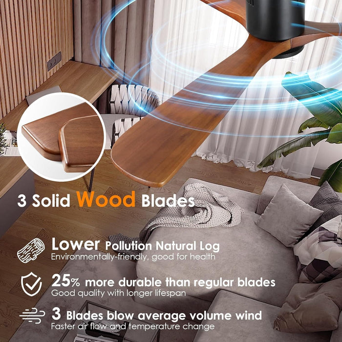 60 in. Ceiling Fans without Lights, Flush Mount Reversible Ceiling Fan NO Light for Indoor Bedroom, Outdoor Backyard Covered Ceiling Fan -4-ErisView
