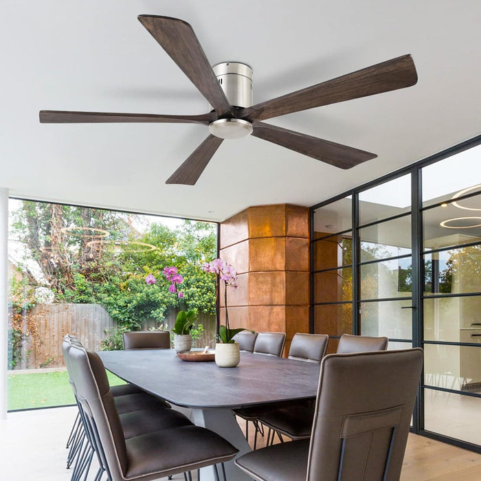 60 in. Ceiling Fans without Lights, Flush Mount Reversible Ceiling Fan NO Light for Indoor Bedroom, Outdoor Backyard Covered Ceiling Fan -52-ErisView