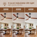 60 in. Ceiling Fans without Lights, Flush Mount Reversible Ceiling Fan NO Light for Indoor Bedroom, Outdoor Backyard Covered Ceiling Fan -55-ErisView