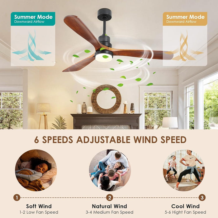 60 in. Ceiling Fans without Lights, Flush Mount Reversible Ceiling Fan NO Light for Indoor Bedroom, Outdoor Backyard Covered Ceiling Fan -57-ErisView