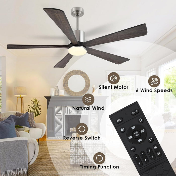 60 in. Ceiling Fans without Lights, Flush Mount Reversible Ceiling Fan NO Light for Indoor Bedroom, Outdoor Backyard Covered Ceiling Fan -62-ErisView
