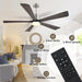 60 in. Ceiling Fans without Lights, Flush Mount Reversible Ceiling Fan NO Light for Indoor Bedroom, Outdoor Backyard Covered Ceiling Fan -62-ErisView