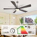 60 in. Ceiling Fans without Lights, Flush Mount Reversible Ceiling Fan NO Light for Indoor Bedroom, Outdoor Backyard Covered Ceiling Fan -63-ErisView