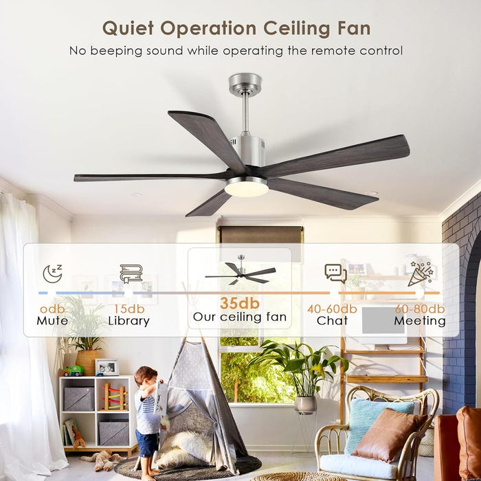 60 in. Ceiling Fans without Lights, Flush Mount Reversible Ceiling Fan NO Light for Indoor Bedroom, Outdoor Backyard Covered Ceiling Fan -64-ErisView