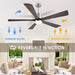 60 in. Ceiling Fans without Lights, Flush Mount Reversible Ceiling Fan NO Light for Indoor Bedroom, Outdoor Backyard Covered Ceiling Fan -65-ErisView