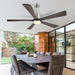 60 in. Ceiling Fans without Lights, Flush Mount Reversible Ceiling Fan NO Light for Indoor Bedroom, Outdoor Backyard Covered Ceiling Fan -67-ErisView