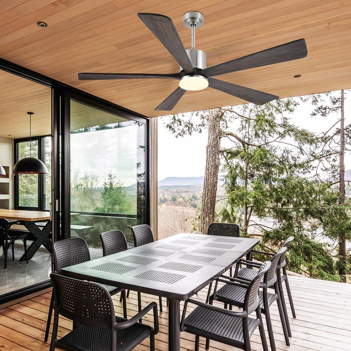 60 in. Ceiling Fans without Lights, Flush Mount Reversible Ceiling Fan NO Light for Indoor Bedroom, Outdoor Backyard Covered Ceiling Fan -68-ErisView