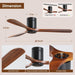 60 in. Ceiling Fans without Lights, Flush Mount Reversible Ceiling Fan NO Light for Indoor Bedroom, Outdoor Backyard Covered Ceiling Fan -6-ErisView