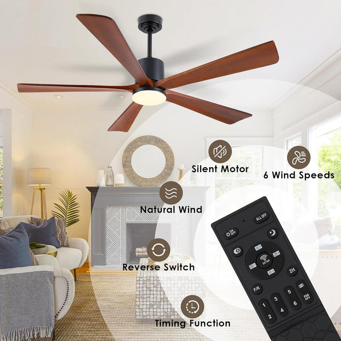 60 in. Ceiling Fans without Lights, Flush Mount Reversible Ceiling Fan NO Light for Indoor Bedroom, Outdoor Backyard Covered Ceiling Fan -70-ErisView