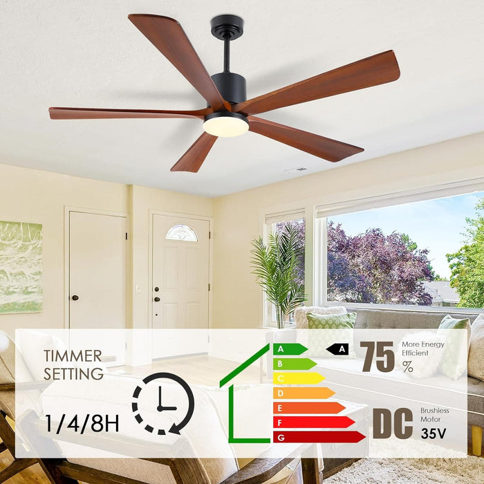 60 in. Ceiling Fans without Lights, Flush Mount Reversible Ceiling Fan NO Light for Indoor Bedroom, Outdoor Backyard Covered Ceiling Fan -71-ErisView