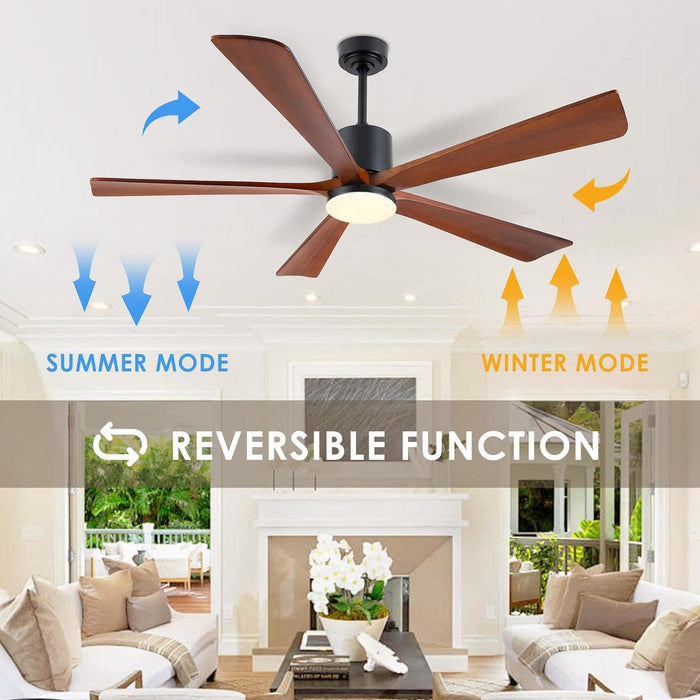 60 in. Ceiling Fans without Lights, Flush Mount Reversible Ceiling Fan NO Light for Indoor Bedroom, Outdoor Backyard Covered Ceiling Fan -73-ErisView