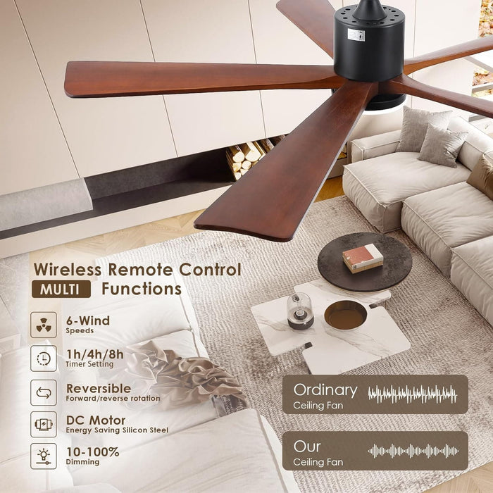 60 in. Ceiling Fans without Lights, Flush Mount Reversible Ceiling Fan NO Light for Indoor Bedroom, Outdoor Backyard Covered Ceiling Fan -74-ErisView