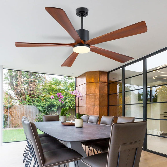 60 in. Ceiling Fans without Lights, Flush Mount Reversible Ceiling Fan NO Light for Indoor Bedroom, Outdoor Backyard Covered Ceiling Fan -76-ErisView