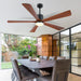 60 in. Ceiling Fans without Lights, Flush Mount Reversible Ceiling Fan NO Light for Indoor Bedroom, Outdoor Backyard Covered Ceiling Fan -76-ErisView