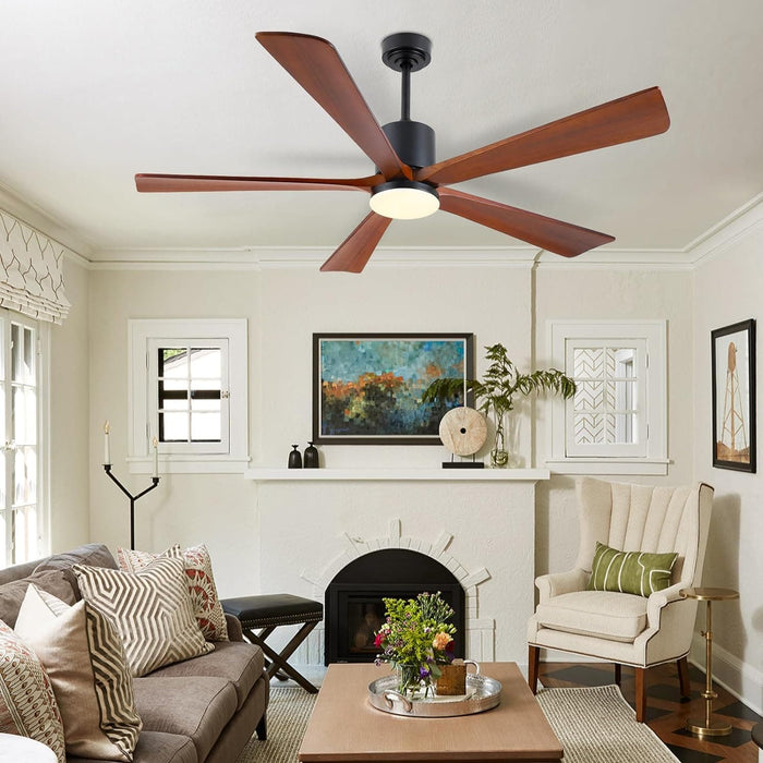 60 in. Ceiling Fans without Lights, Flush Mount Reversible Ceiling Fan NO Light for Indoor Bedroom, Outdoor Backyard Covered Ceiling Fan -77-ErisView