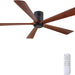 60 in. Ceiling Fans without Lights, Flush Mount Reversible Ceiling Fan NO Light for Indoor Bedroom, Outdoor Backyard Covered Ceiling Fan -78-ErisView