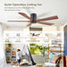 60 in. Ceiling Fans without Lights, Flush Mount Reversible Ceiling Fan NO Light for Indoor Bedroom, Outdoor Backyard Covered Ceiling Fan -83-ErisView